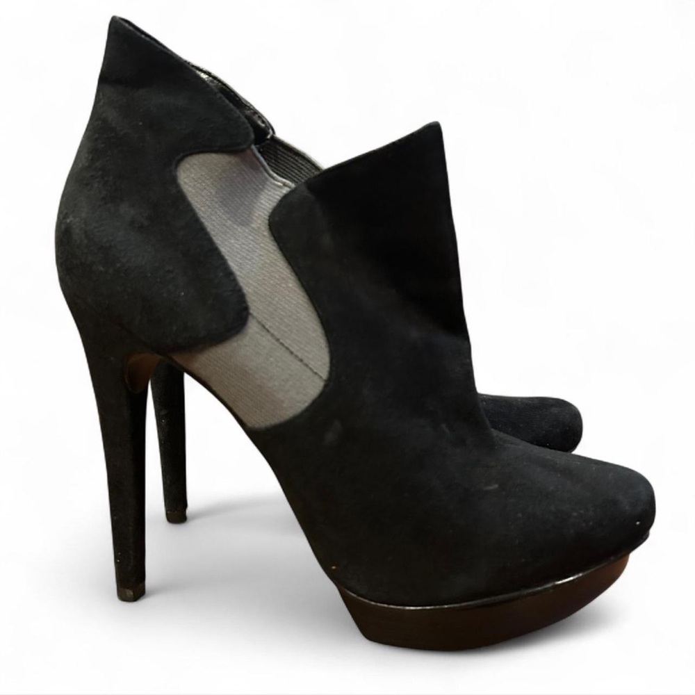 Bakers Black Suede Platform Heels